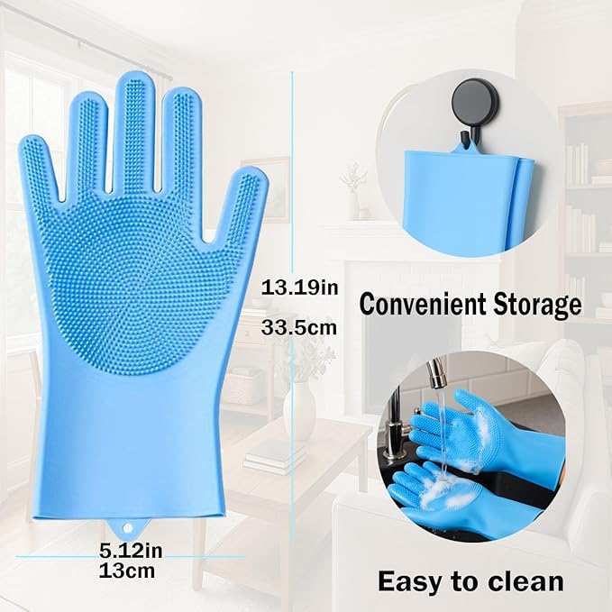 Anazzly pte Grooming Gloves: Bite-Resistant Pet Bathing Glove with Anti-Slip Particles, Wet and Dry use, Safe for All Ages. Great as Dog Brush Glove and Cat Gloves for Grooming
