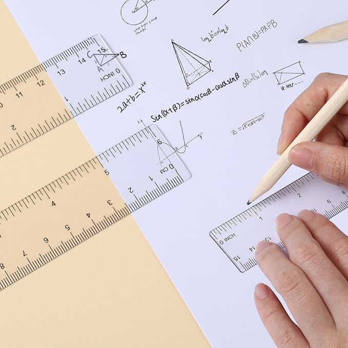 DIVINA VITAE 10 Pack Clear Ruler 6 Inch Small Plastic Ruler Transparent Straight Ruler Flexible Ruler Measuring Tool Rulers Bulk for Kids School Office Classroom, 576636_1_zWAU8HANR