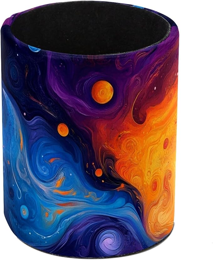 Leather Pen Holder for Desk Abstract Universe Galaxy Pencil Cup Desktop Organizer Makeup Brush Holders Office Supplies for Home, Kids & School