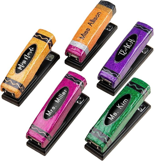 Personalized Glitter Stapler for Teacher with Name, Custom Back to School Supplies Appreciation Gift for Teacher
