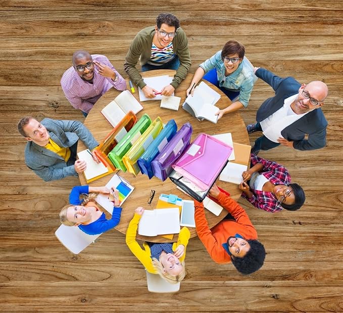 7 Pack Plastic Expanding File Folders, Folders For Documents With Snap Closure, Assorted Colors, Transparent Envelopes, Documents Holder,Paper Organizer, Waterproof, Fit Letter/A4 Size (A4) (Colorful)