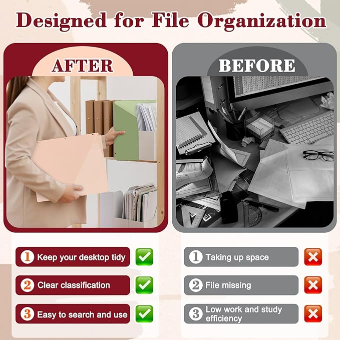 20 Pack Binder Dividers with Pockets Letter Size Clear Slash File Jacket 3 Hole Punch Plastic Document Folders for Office Home School (Color（Morandi）)