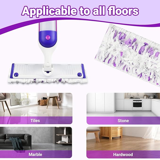 Pure Realm 32 Count Disposable Power mop Refills for Swiffer PowerMop Multi-Surface and PowerMop Wood Mop, Spray Clean Pads Replacement