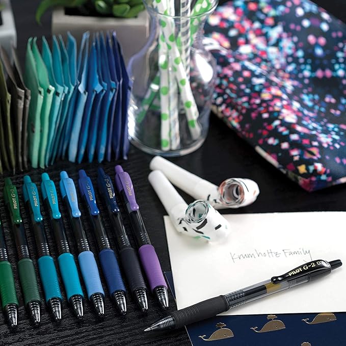 Pilot, G2 Premium Gel Roller Pens, Ultra Fine Point Gel Pens 0.38 mm, Pack of 8, Black & Blue