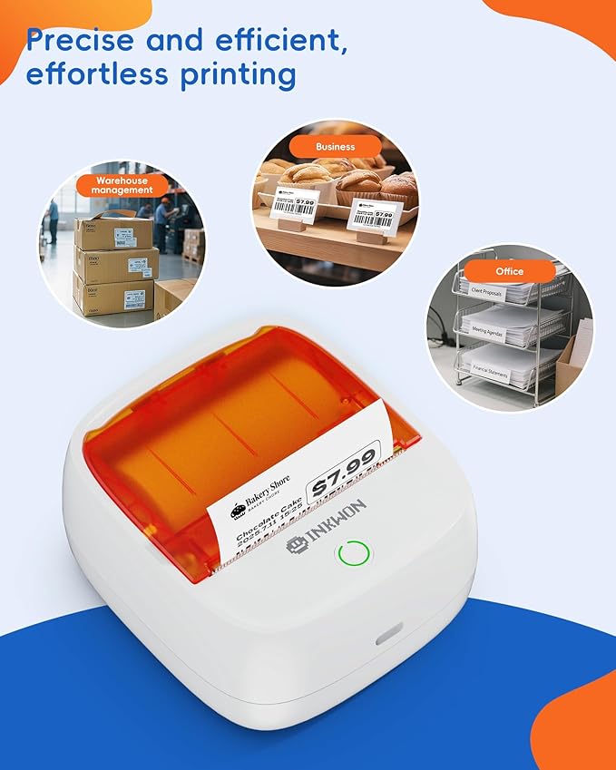 B21 Label Maker Machine with Tape, 2-Inch Wide Waterproof Tape, Bluetooth Portable Label Maker for Small Business, Office, Home, School Organization