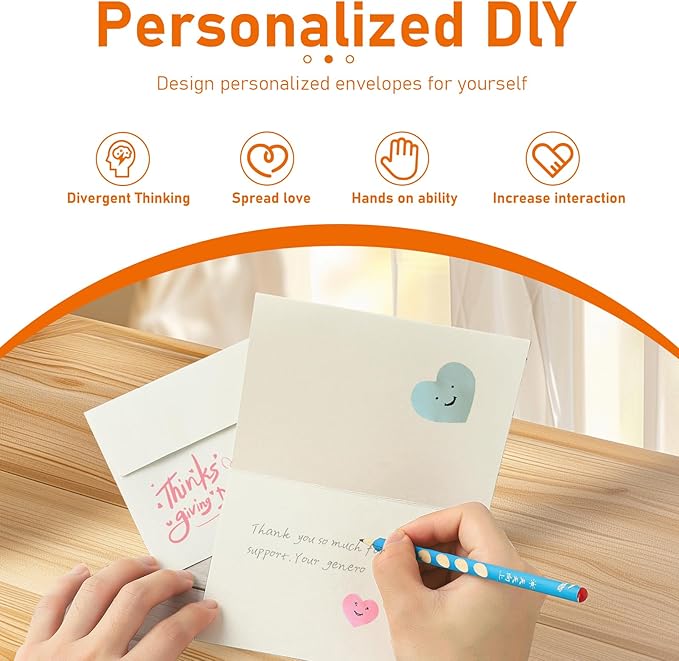 100 packs Cream Note Cards and Envelopes 4 x 6 Heavyweight Folded Off White Cardstock and A4 Envelopes Printable Self Seal for Wedding Invitations, Festival Blessing, Graduations