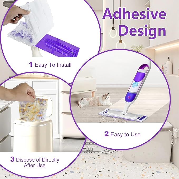 Power Mop Refills for Power Mop Multi-Surface Mop，Power Mop Pads for PowerMop Wood Mop,Compatible with Power Mop，Power Mop Pads Refills for Floor Cleaning,24 Count