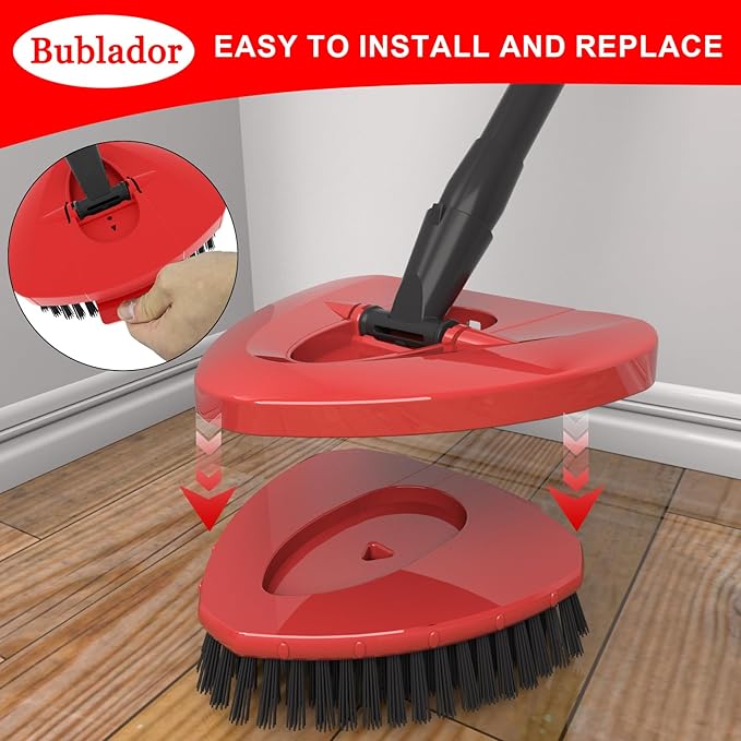 Bublador Scrubber Mop Replace Head Compatible with O Cedar EasyWring 1 Tank,Spin Replacements Heads,Scrub Brush Attachment for Bathroom,Kitchen and Various of Hard Floors