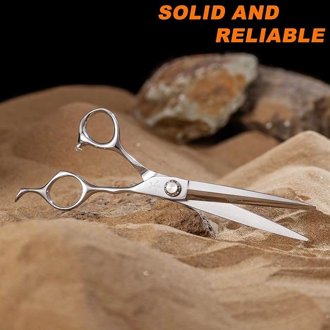 High-end Professional Extremely Very Sharp Barber Hair Cutting Scissors Hairdresser Shears For Hair 6.5 Inch Haircut Scissor Made Of Stainless Steel Alloy For Hairdressing Salon and Home Use