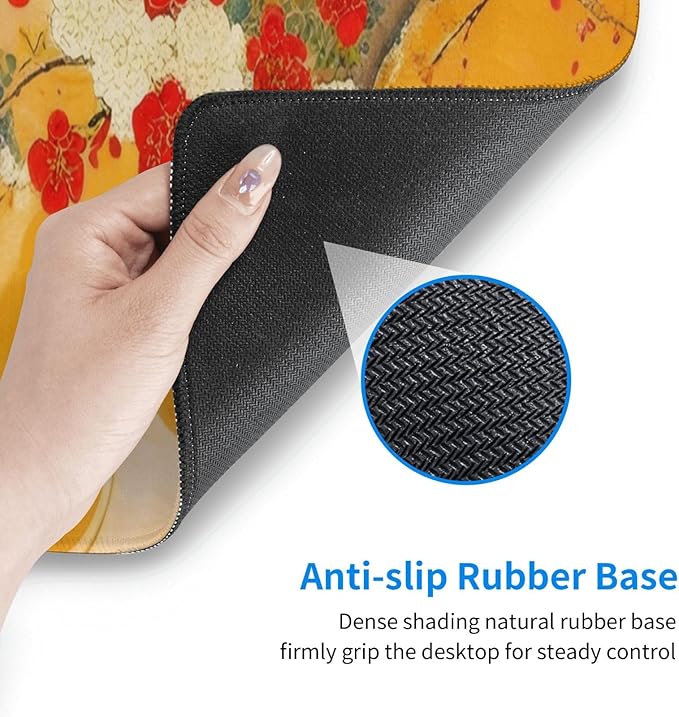 Gaming Mouse Pad, Large Non-Slip Rubber Base Mousepad, Keyboard Mouse Mat, Desk Pad with Stitched Edges, 31.5x11.8inch,Birds Tree