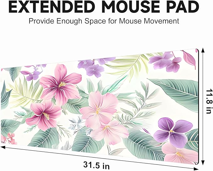 Large Gaming Mouse Pad (31.5"x11.8") - XXL PU Leather Waterproof Desk Mat with Non-Slip Rubber Base for Keyboard, PC & Office