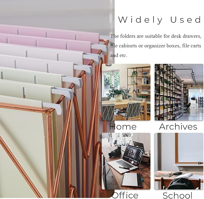 Y YOMA 6 Pack Decorative Hanging File Folders Letter Size Cute Hanging Folder Pretty File Folder Organizer for Filing Cabinet Office Home with 1/5-Cut Adjustable Tabs, Pure Gradient