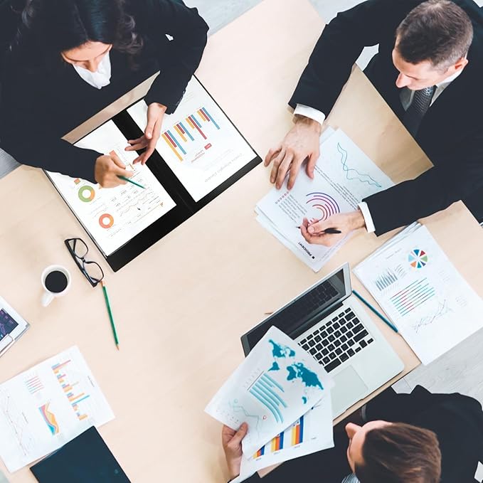 SKYDUE Accordion File Organizer, 5 Pocket Expanding File Folders with Pockets, Document Organizer, Portable Paper Organizer，School Office Supplies Black