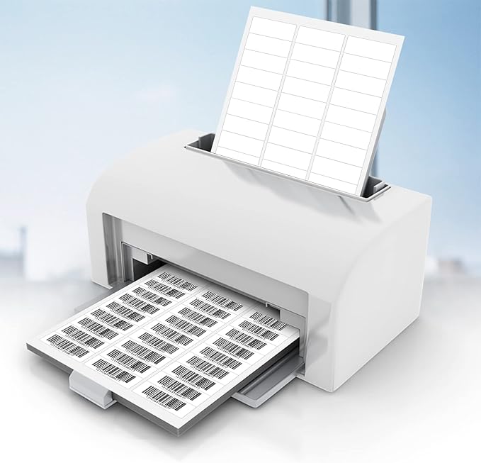 RBHK 1" x 2-5/8" Label Sticker Paper for Laser/Inkjet Printer, 8.5"×11" Address Mailing Labels, Matte White, 30 per Page [500 Sheets, 15000 Labels]