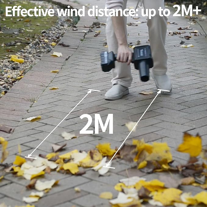 YIREAL Cordless Leaf Blower with Battery 2×4000mAh and Fast Charger,Electric Small Leaf Blower Lightweight Handheld Design,Garden Blower for Lawn Care,Car Blowing Water, Patio Cleaning Leaves and Dust