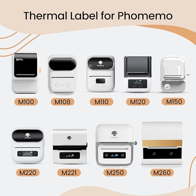 Phomemo Labels,Jewelry Price Tags - Self-Adhesive Sticker Labels Compatible with Phomemo M100/M110/M250 Label Printer,M110 Thermal Label for Cabel, 1.18 x 0.98 Inch (30x25mm+45mm),100PCS x 3 Roll