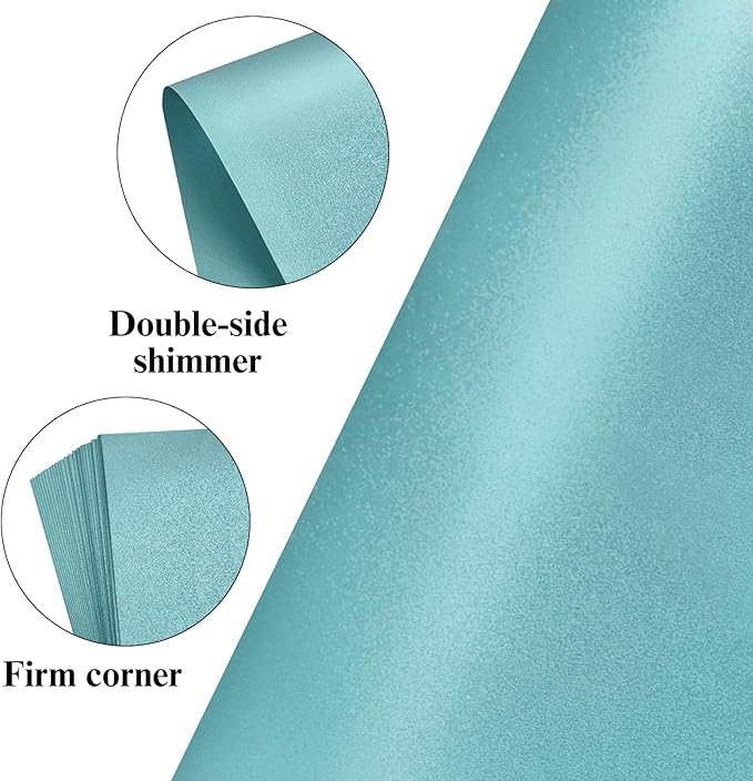 Shimmery Blue Envelope A7-100 PCS Goefun V Flap Invitation Envelopes for Wedding, Announcements, Mailing, Greeting Cards, 5.25 x 7.25 inches