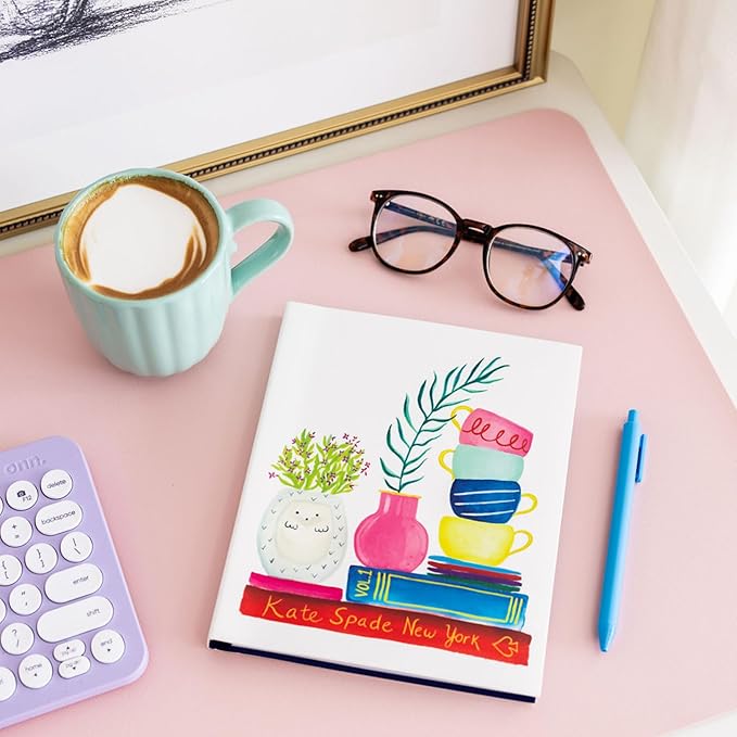 kate spade new york Small Concealed Spiral Notebook, 8.25" x 6.75" Journal Notebook with 112 Lined Pages, Charmed Library