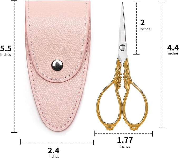 Mini Embroidery Scissors - Vintage European Style, Stainless Steel for Art Work DIY Tools, Small, Gold