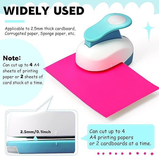 Chengu 6 Pcs Circle Punch Set 3in/2in/1.5in/1in/0.6in/0.3in Scrapbook Hole Punchers Crafting with 10 Sticker Paper Round Cutter Scrapbook for Office Supplies DIY Albums Photos