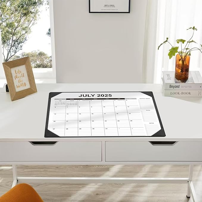 Desk Calendar 2025-2026 with Desk Mat – 22" x 17" Large Desk Pad Calendar Runs From Jul 2025 to Dec 2026, Office Supplies Desktop Calendar with To-Do, Notes & Goals Sections, for Office Planning or Organizing