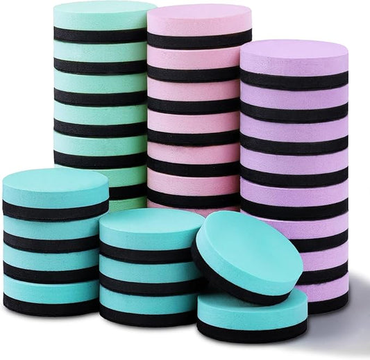 XKDOUS Round Magnetic Whiteboard Eraser 35 Pack, Small Dry Erase Eraser for Kids Classroom, 2x2 Inch Mini Dry Erase Board Eraser, Multipurpose White Board Eraser for School & Office Use (4 Colors)