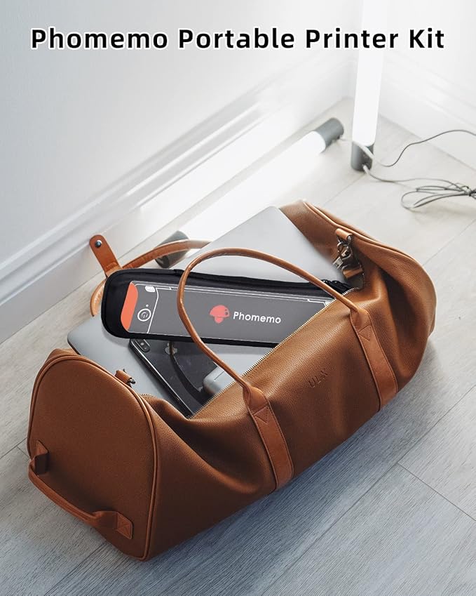 Phomemo Inkless Portable Printer for Travel - Wireless Thermal Printer Compatible with Phone & Laptop, Bluetooth Printers Supports 8.5" X 11" Letter Thermal Paper, Come with Carry Case