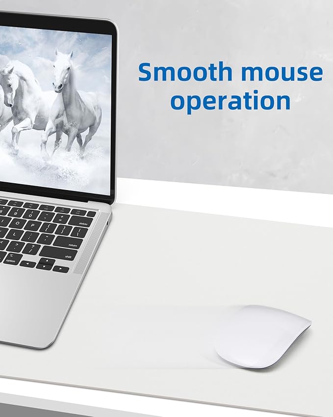 Leather Desk Pad Blotter,Mouse Pad,Office Desk Mat, Non-Slip PU Leather Desk mat,Large Desk mat,Waterproof Keyboard mat for Office/Home/Decor (Ivory White,35" x 17")