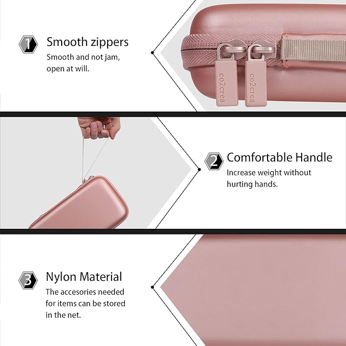 co2CREA Carrying Case for Texas Instruments TI-84 Plus CE Python Enhanced/TI-84/TI-Nspire CX II CAS/TI-Nspire CX II/TI-83 Plus/TI-89 Titanium/TI-85/TI-86 Color Graphing Calculator, Rose Gold Case