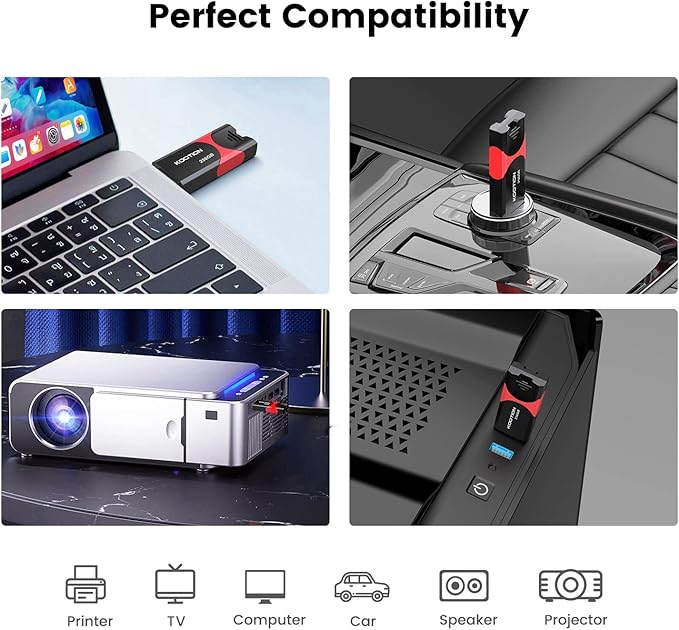 256 GB USB 3.0 Flash Drive KOOTION Flash Drive 3.0 Thumb Drive Retractable 256G Memory Stick USB Drive Jump Drive Rugged with LED Indicator for Data Storage and Transfer