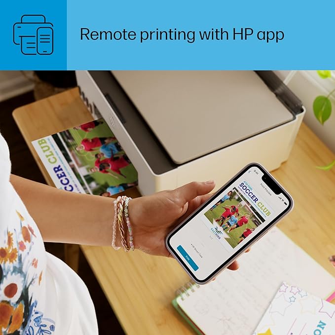 HP Smart Tank 5103 Wireless All-in-One Ink Tank Printer, Scanner, Copier with 2 Years of Ink and 100 Sheets of Photo Paper Included, Best-for-Home, Refillable, AI-Enabled (5D1B2A)