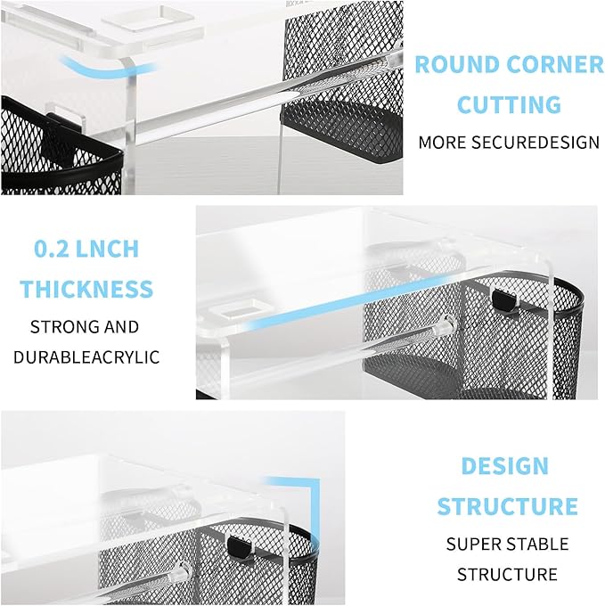 Sticker Roll Holder for Rolls and Fanfold Labels, Label Holder for Thermal Printer, Sticker Dispenser, Sticker Holder for Home,Office,Study,Small Business Essentials (1 Tier Acrylic Label Roll Holder)