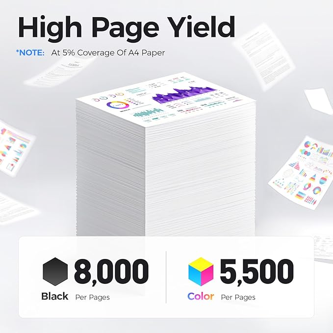 C310 C315 High-Yield Toner Cartridge Set 4-Pack Replacement for Xerox 006R04364 006R04365 006R04366 006R04367 Compatible with Xerox C310 C310DNI C315 C315DNI Color Printer (Black Cyan Magenta Yellow)