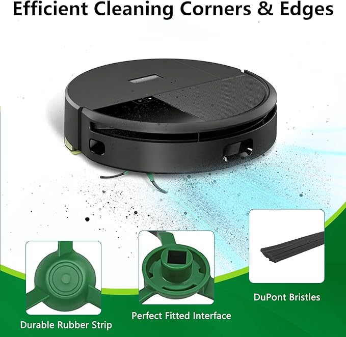 Replacement Parts for iRobot Roomba 205 DustCompactor Vac Robot Vacuum, Accessory Replenishment Kit with 1 Roller Brush, 3 HEPA Filters, 3 Side Brushes, 1 Cleaning Tool