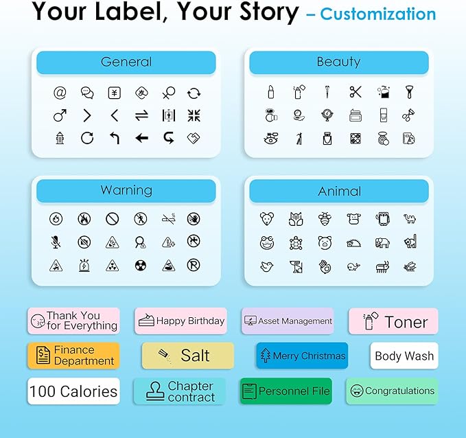 Mini Label Maker Machine with Tape – L11 Portable Bluetooth Label Printer, Wireless Thermal Sticker Maker for School, Home, and Office – White