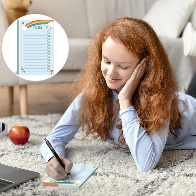 300 Sheets to Do List Notepad Daily Checklist Sticky Notes Cute Undated Memo Pad Color Block to Do Note Pad Weekly Plan Agenda and Organizer Planners for College(Rainbow Style,3.14 x 5.11 Inch)