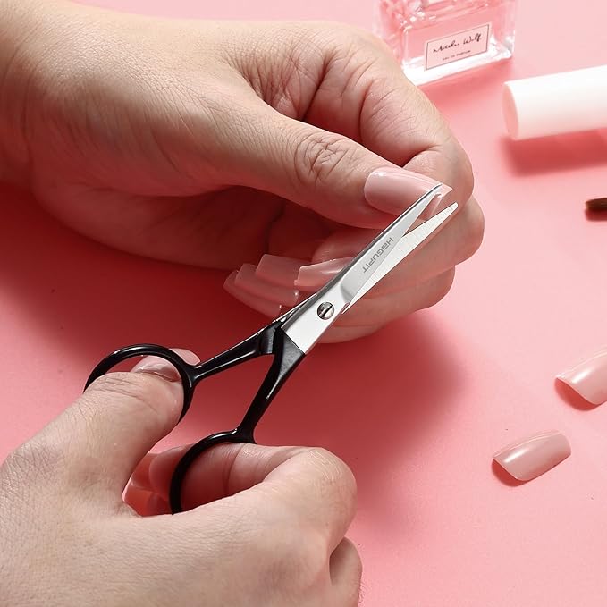 4" Small Precision Embroidery Scissors - All purpose Stainless Steel Sharp Fabric Scissors for DIY Craft Thread Cutting Yarn, Knitting Needlework Stitching Shears, Manicure Cuticles Nail