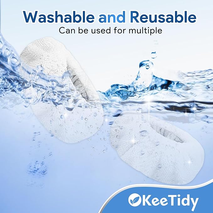 Reusable Microfiber Pads Compatible with Dupray Neat Steam Cleaner Replacement Mop Cleaning Pads, Reusable Cloths and Small Bonnets, White 8 Pack