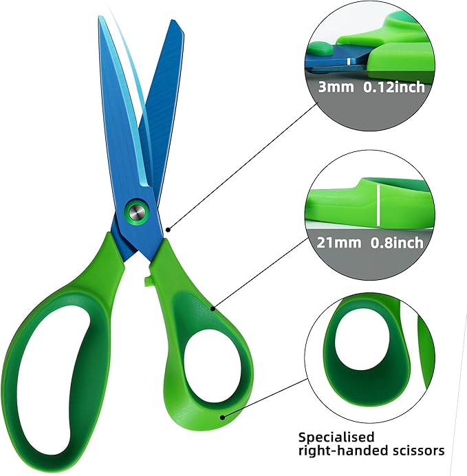 Scissors, Heavy Duty Blue Titanium Plated with Sharp Stainless Steel Blades, Comfort Grip Handles, Multipurpose for School, Home, Office, Art, Craft, Sewing, 5 Pack
