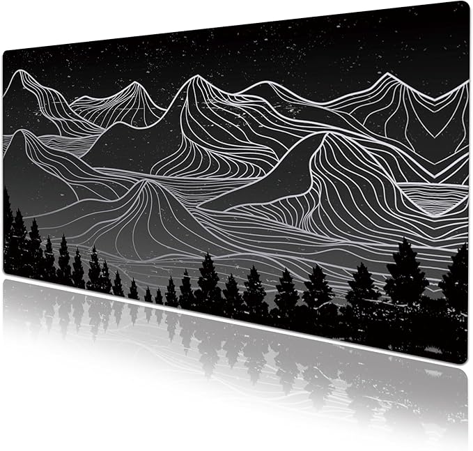Mountain Desk Pad Protector, Stitched Edges Mouse Pad, Large Office Desk Mat, Non-Slip Desk Blotter, Laptop Desk Pad, Desk Writing Pad for Office and Home (31.5" x 15.7")