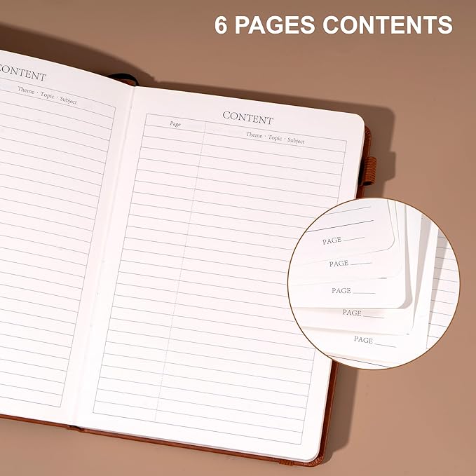 CAGIE 2 Pack Journals for Men Women- Journaling Notebooks Journals Leather for Writing Work Diary A5 Hardcover Thick