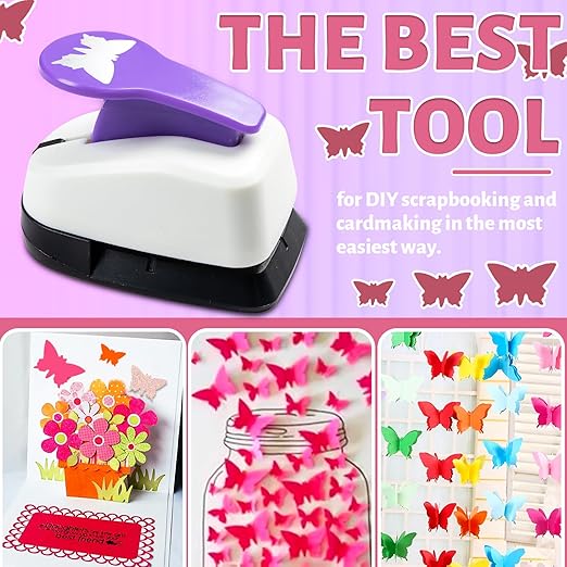 Butterfly Punch Set, 3/8 Inch, 5/8 Inch, 1 Inch Butterfly Hole Puncher Set for Scrapbooking, Butterflies Shaped Hole Punches for Paper Crafts, Weddings, Cardstock, Gift Wrapping, Greeting Cards