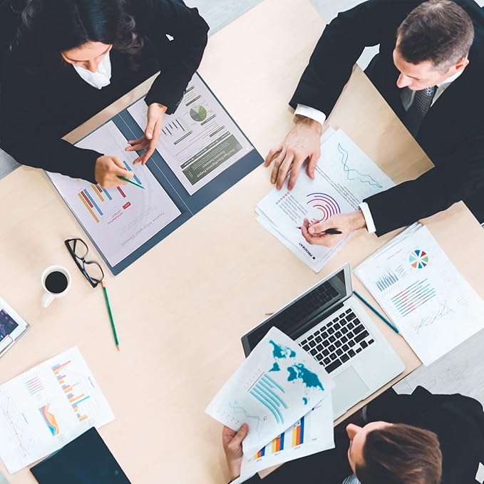 SKYDUE Accordion File Organizer, 5 Pocket Expanding File Folders with Pockets, Document Organizer, Portable Paper Organizer，School Office Supplies Blue