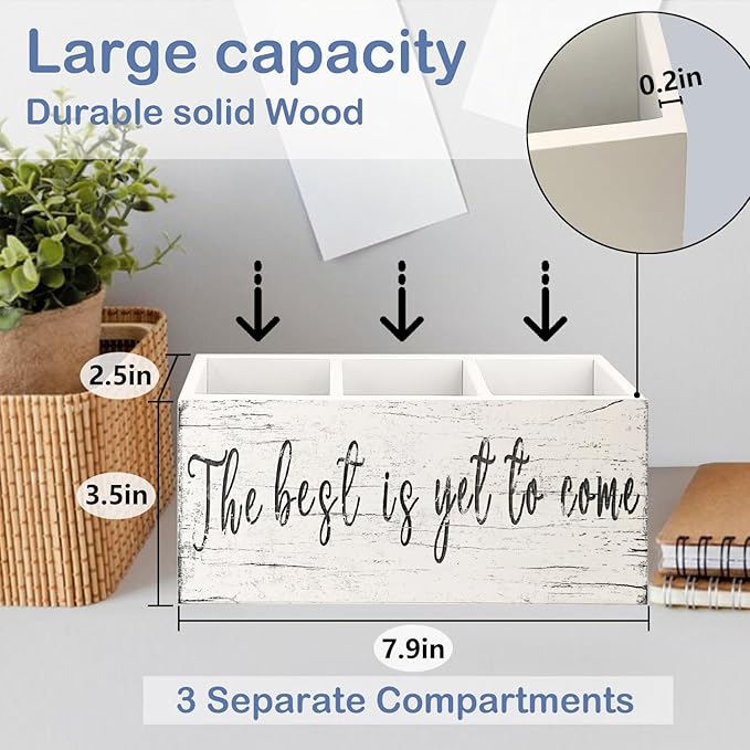 SNNDER the Best is Yet to Come Inspirational Pen Holder, Motivational Desk Decor, Positive Gifts Acrylic Pen Pencil Holder Organizer for Home Office Desk Accessories