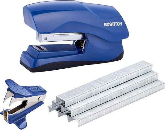 Bostitch Office Heavy Duty 40 Sheet Stapler with 1250 Staples & Claw Remover, Small Stapler Size, Fits into The Palm of Your Hand, Value Pack, Blue (B175-BLUE-VP)