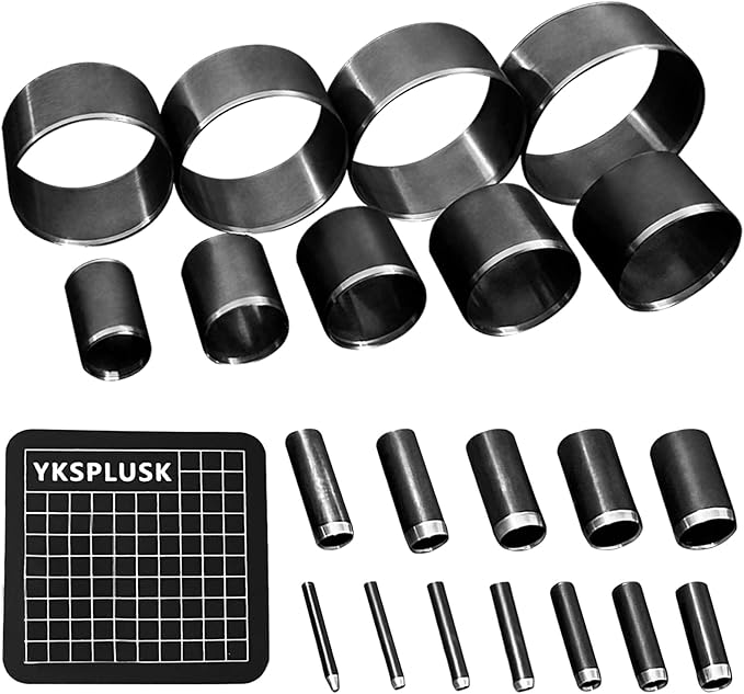 Leather Circle Cutter Tool Set, 21 Pieces Circle Punch Tools 1-12mm 15 20 25 30 35 40 45 50 55mm, High Carbon Steel Round Cutting Dies - Hole Punch Tool Kit for DIY Leather Crafts