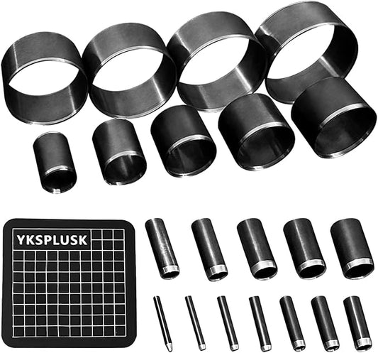 Leather Circle Cutter Tool Set, 21 Pieces Circle Punch Tools 1-12mm 15 20 25 30 35 40 45 50 55mm, High Carbon Steel Round Cutting Dies - Hole Punch Tool Kit for DIY Leather Crafts