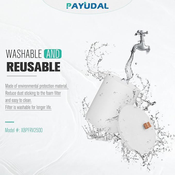 PAYUDAL AV2511AE Foam Filter for Shark AV2511AE AV2501AE RV2502AE AV2501S RV2610WA RV2610WD AI Robot Vacuum Cleaner