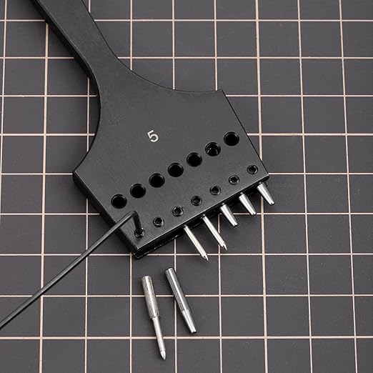 WUTA Removable Leather Hole Punch,Versatile Leather Stitching Punch,Leather Hole Punch Tool Set,Leather Stitch Punch for Leather Stitching Punch Craft DIY（20 x Punch Head）