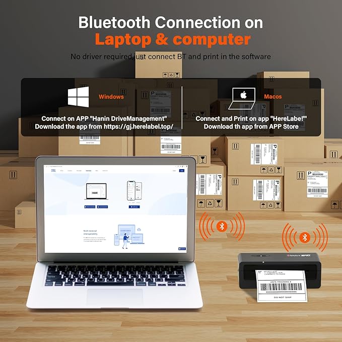 TOAUTO x iDPRT Bluetooth Thermal Label Printer, 4x6 Wireless Shipping Label Printer for Small Business, Office, Compatible with Android, iPhone, Windows, MacOS – Works with Amazon, Ebay, FedEx, DHL